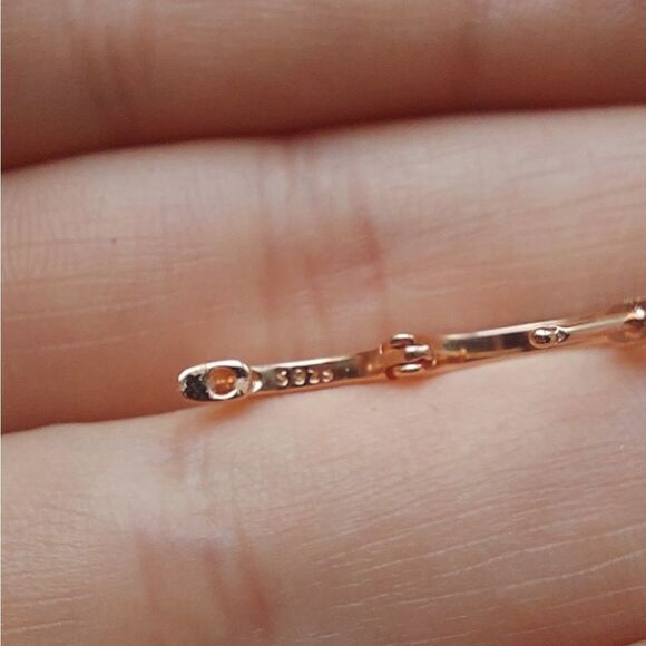 925 Sterling Silver Rose Gold Earrings - Picture 6 of 8